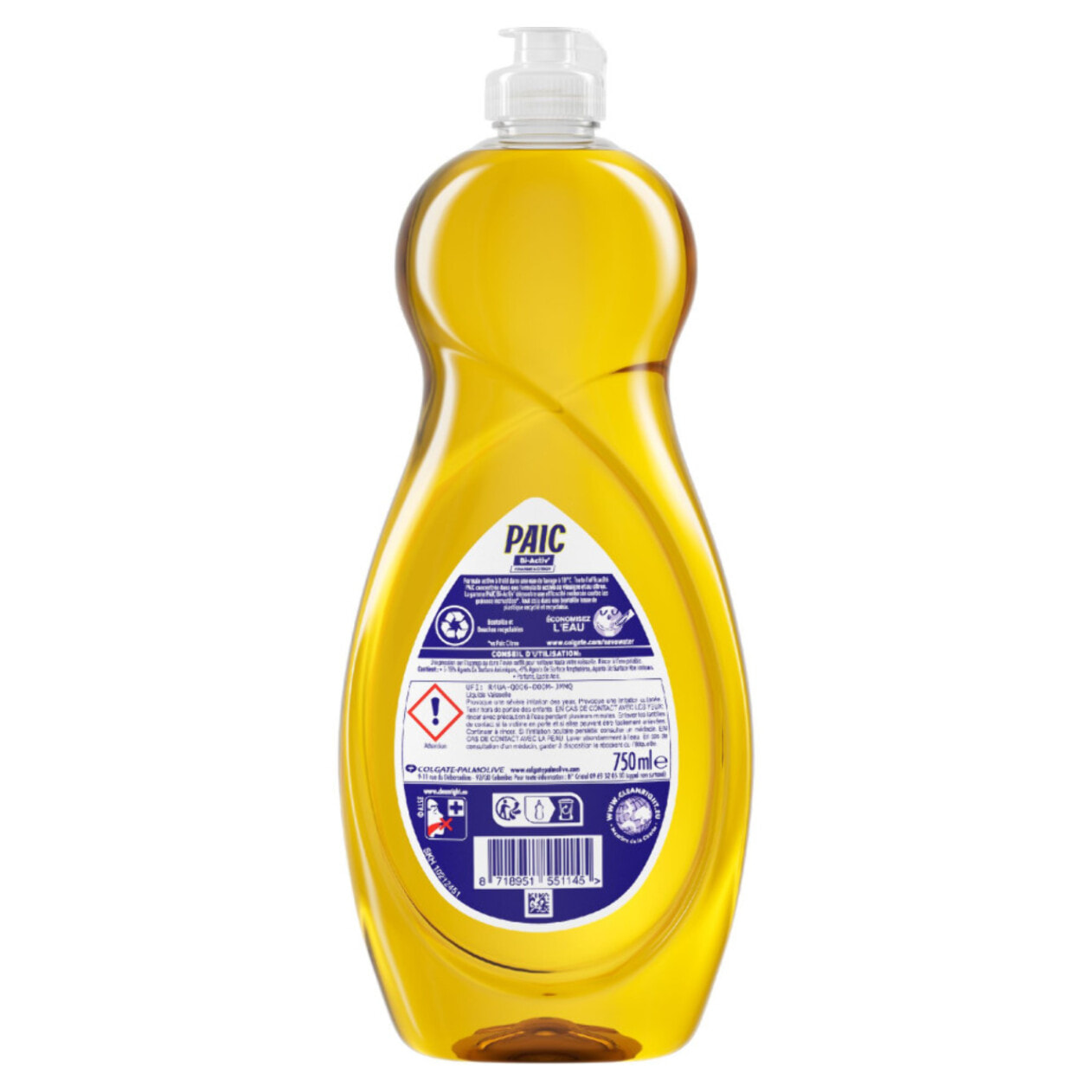 Pack de 12 - Liquide Vaisselle Paic Vinaigre et Citron - 750ml