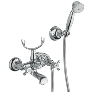 Mélangeur bain douche + flexible + douchette + support PAINI Tiffany Chromé
