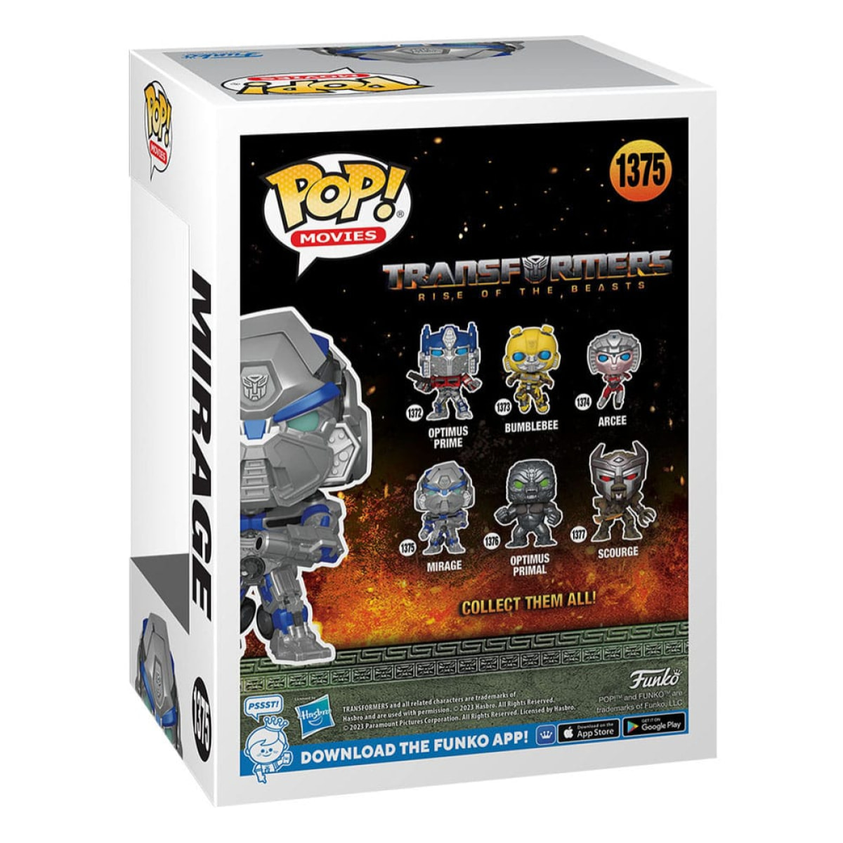 Transformers: L'Ascesa delle Bestie Funko Pop Vinile Figura Mirage 9 Cm