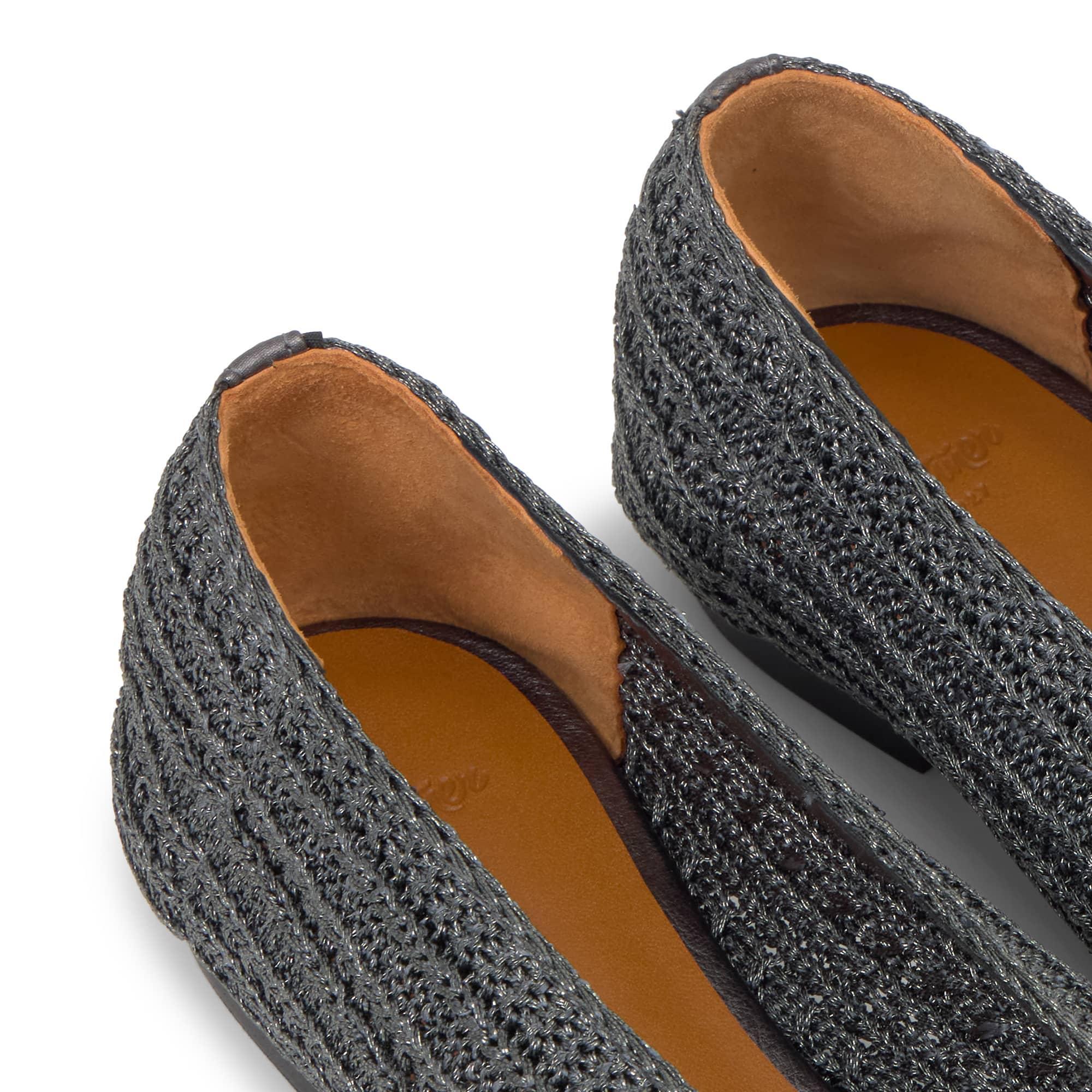 Bailarina plana Bassi en punto metalizado