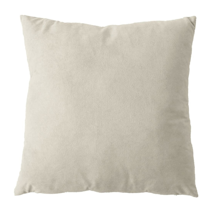 Coussin dehoussable en velours - Ecru