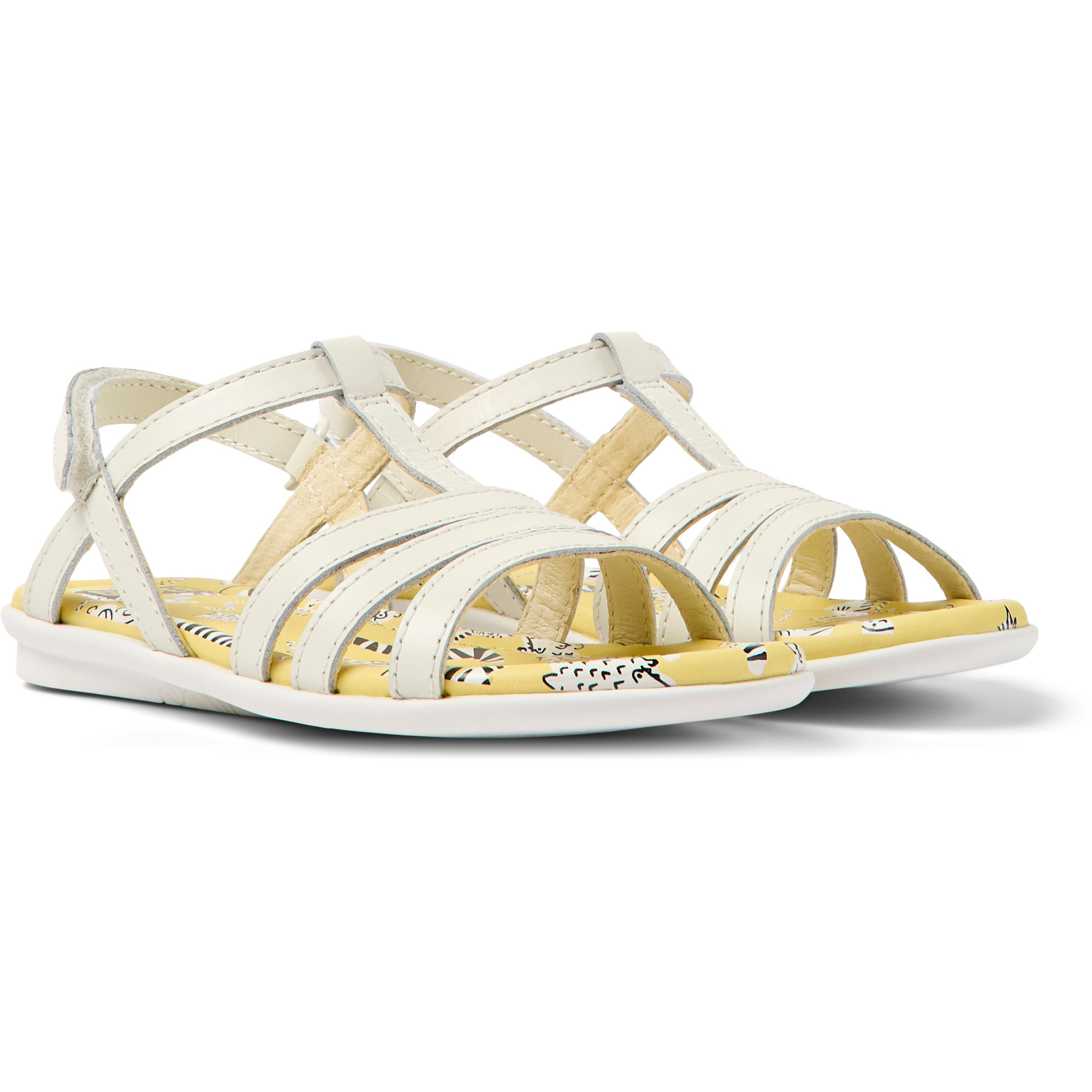 Sandalias - CAMPER Right - Blanco - Cuero liso
