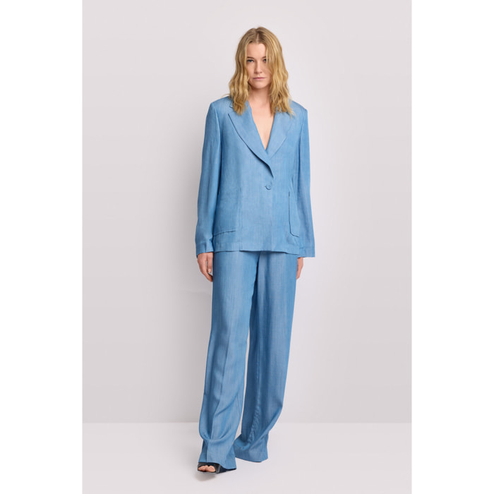 Kocca - Giacca elegante minimal Donna, Tinta unita, Scollo a V