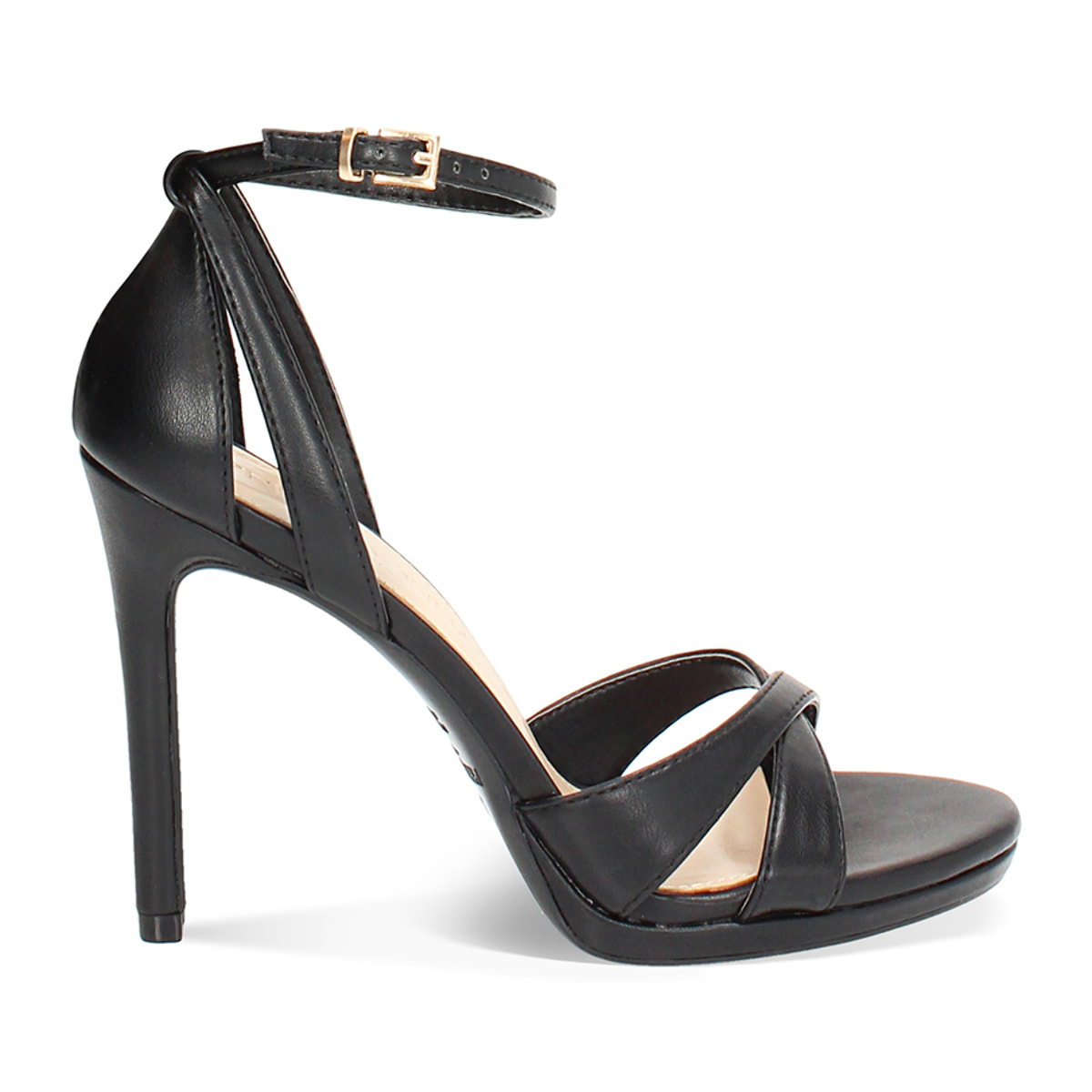 Sandalo donna nero fashion, tacco 10,5 cm