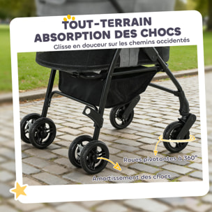 Poussette pour chien  siège auto sac de transport 3 en 1 gris