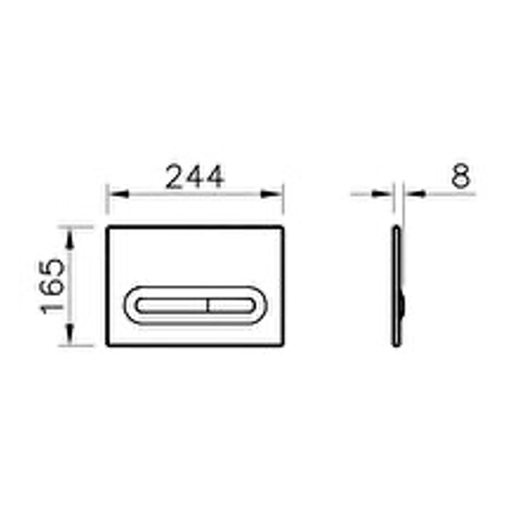 Loop T Plaque de déclenchement double touche, blanc brillant (740-0700)