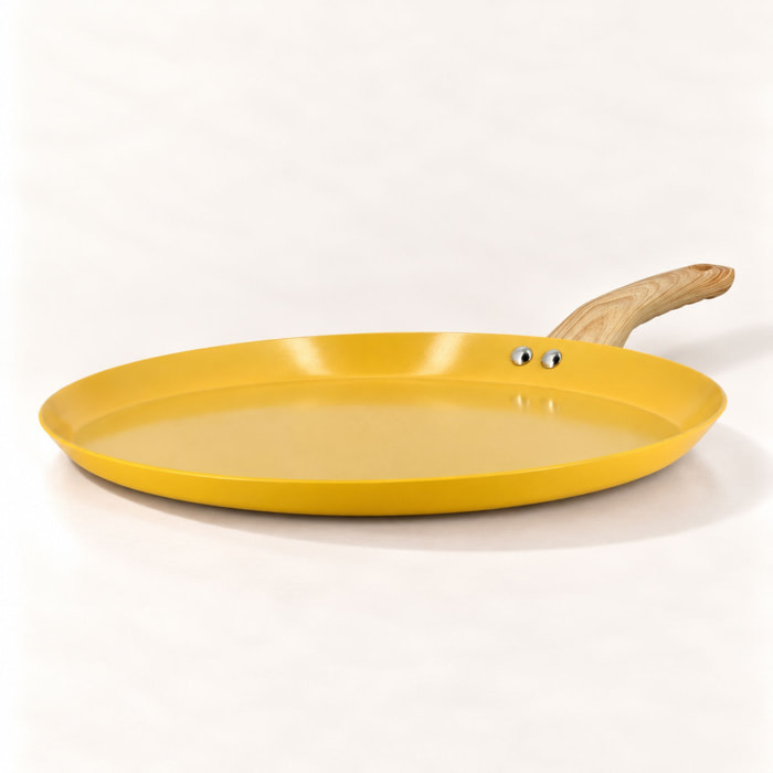 Galetière 32cm avec revêtement céramique jaune - tous feux  COLORAMA
