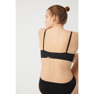 Reggiseno push-up multiposizione senza spalline nero, coppe B e C