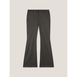 Motivi - Pantaloni flare gessati lurex - Nero