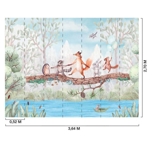 Papier peint chambre enfan Au Dessus de la Rivière Intissé