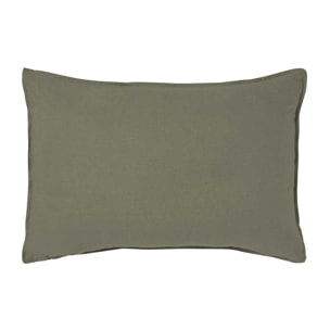 Taie d'oreiller unie en lin lavé, Made in France, NOUVELLE VAGUE , Vert kaki