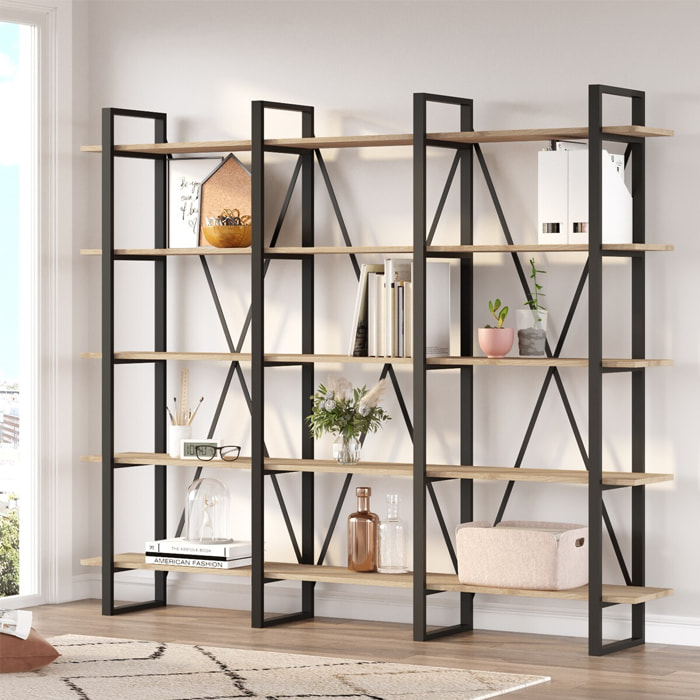 Bibliothèque 4 niveaux en métal noir - GENNA