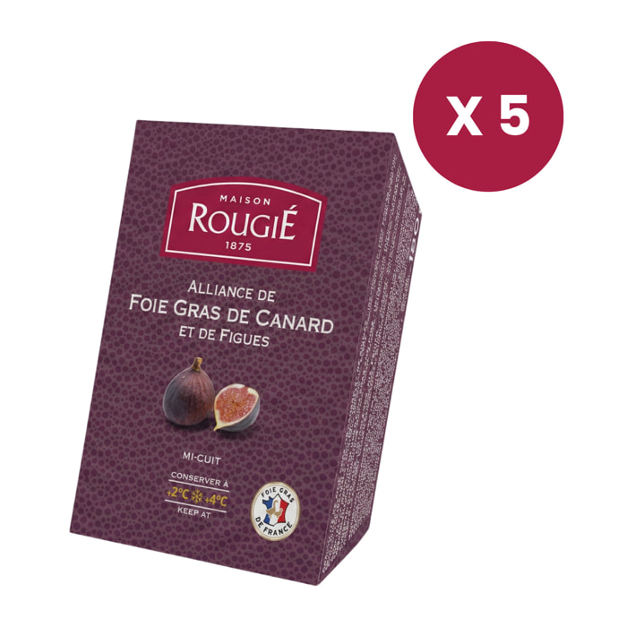 Lot x 5 Alliance de Foie Gras de Canard mi-cuit et de Figues 10% - barquette