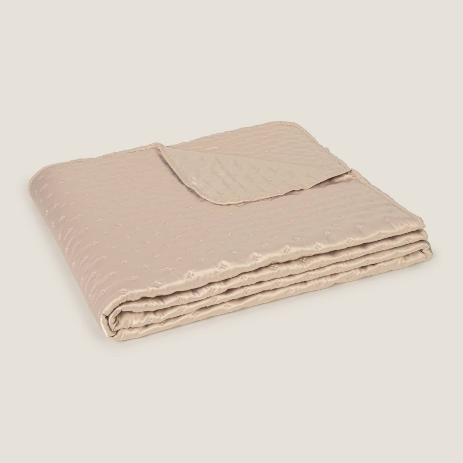 Colcha satinada con acolchado sin costuras Felsilk color marron beige Poliéster