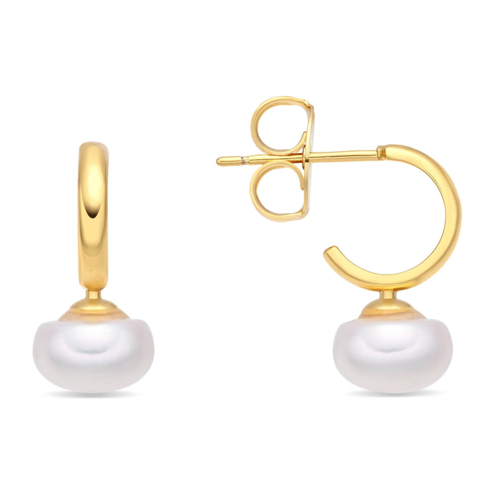 Pendientes Hew acabado oro amarillo 18k