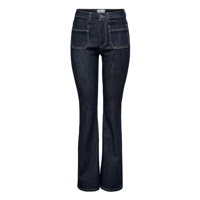 Only - jeans - corte evasé - azul denim oscuro