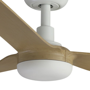PUNT M LED Ventilateur de plafond blanc/bois clair TUYA