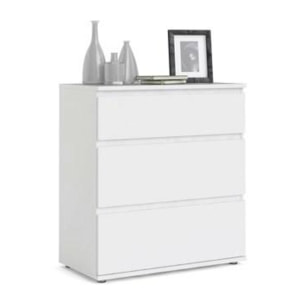 Cassettiera atre cassetti, colore bianco, cm 76 x 83 x 40