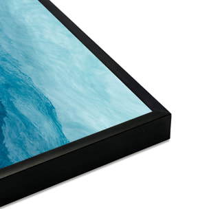 Affiche encadrée vague bleue photographie artistique Affiche + cadre en métal - Noir