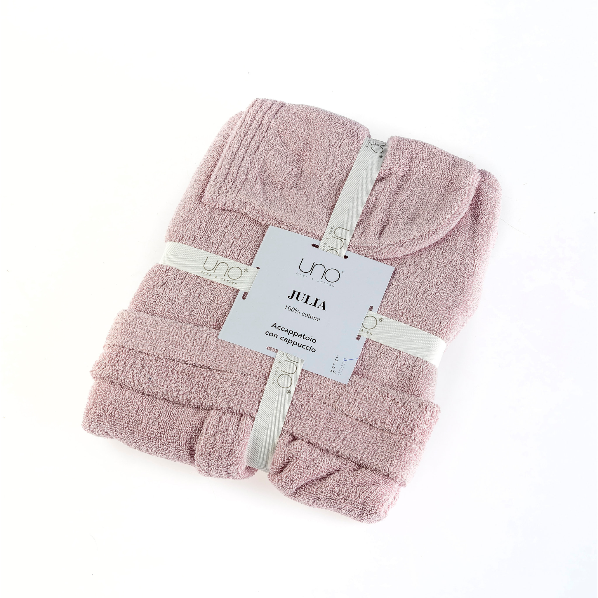 UNO CASA DESIGN Accappatoio con Cappuccio Julia in Spugna di Puro Cotone 400 gr