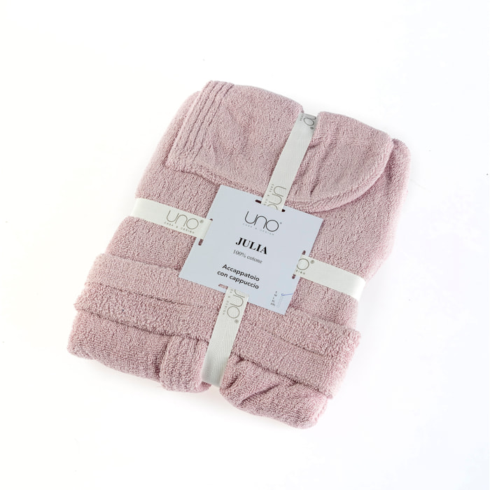 UNO CASA DESIGN Accappatoio con Cappuccio Julia in Spugna di Puro Cotone 400 gr
