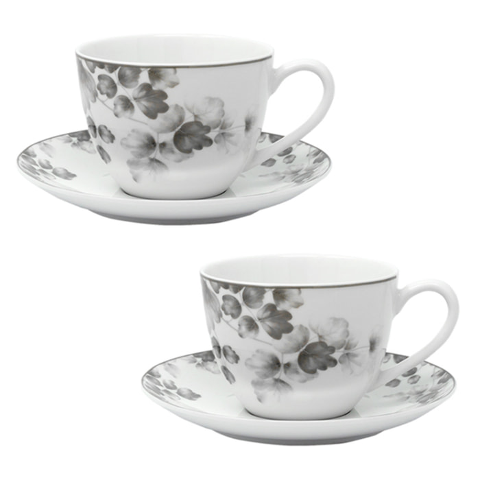 Set colazione Foliage da 2 pezzi in porcellana