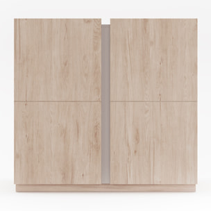 Zapatero Odda melamina roble claro detalle arena 90x95x35 cm