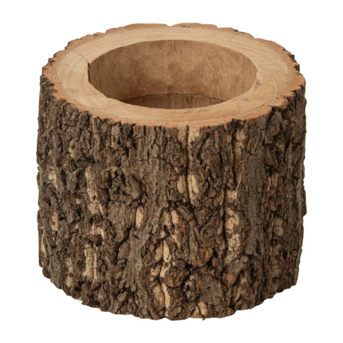 J-Line Cachepot Tronc D’Arbre - bois de paulownia - naturel - small