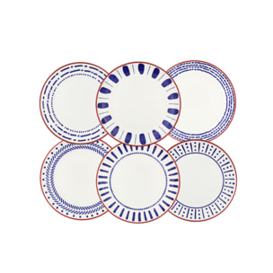 Lot de 6 assiettes à dessert, SANTORIN