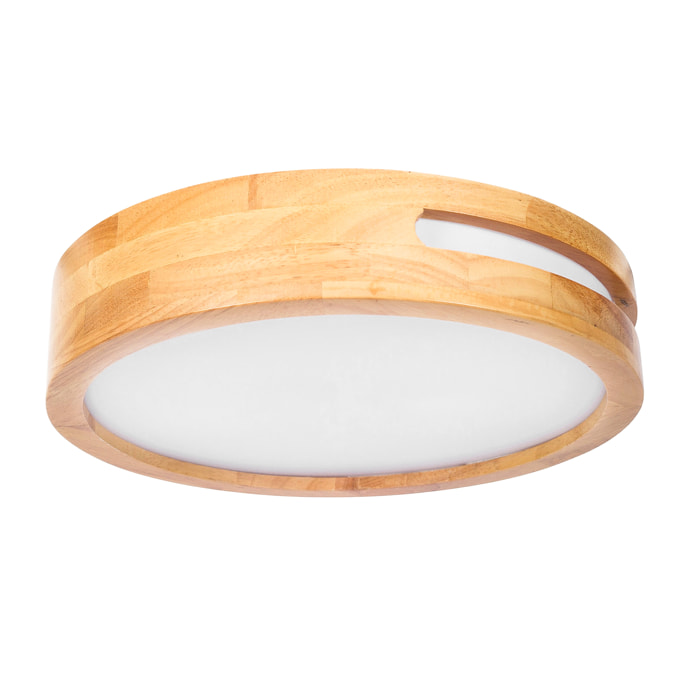 Forlight Plafón LED LU 11.2W Blanco Neutro - 4000K Madera Clara para Interior de Techo en Dormitorio, Comedor, Salón