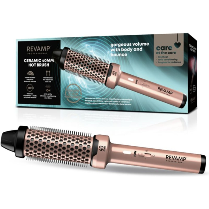 Brosse chauffante REVAMP Volume et Vagues Progloss 40mm Or
