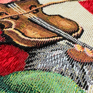 COPPIA CUSCINI NATALIZI JACQUARD SFODERABILI 50X50 CM VIOLINISTA
