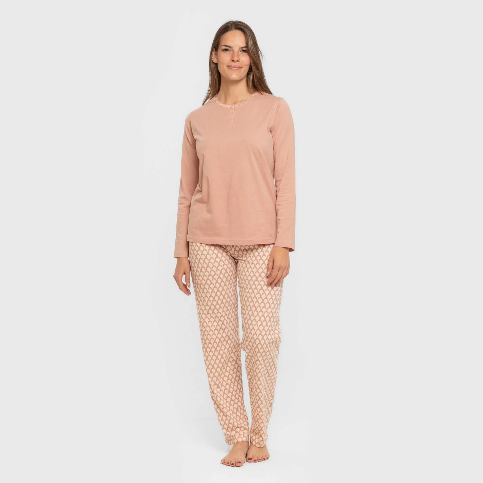 Pijama largo algodón Dunia Rosa keike