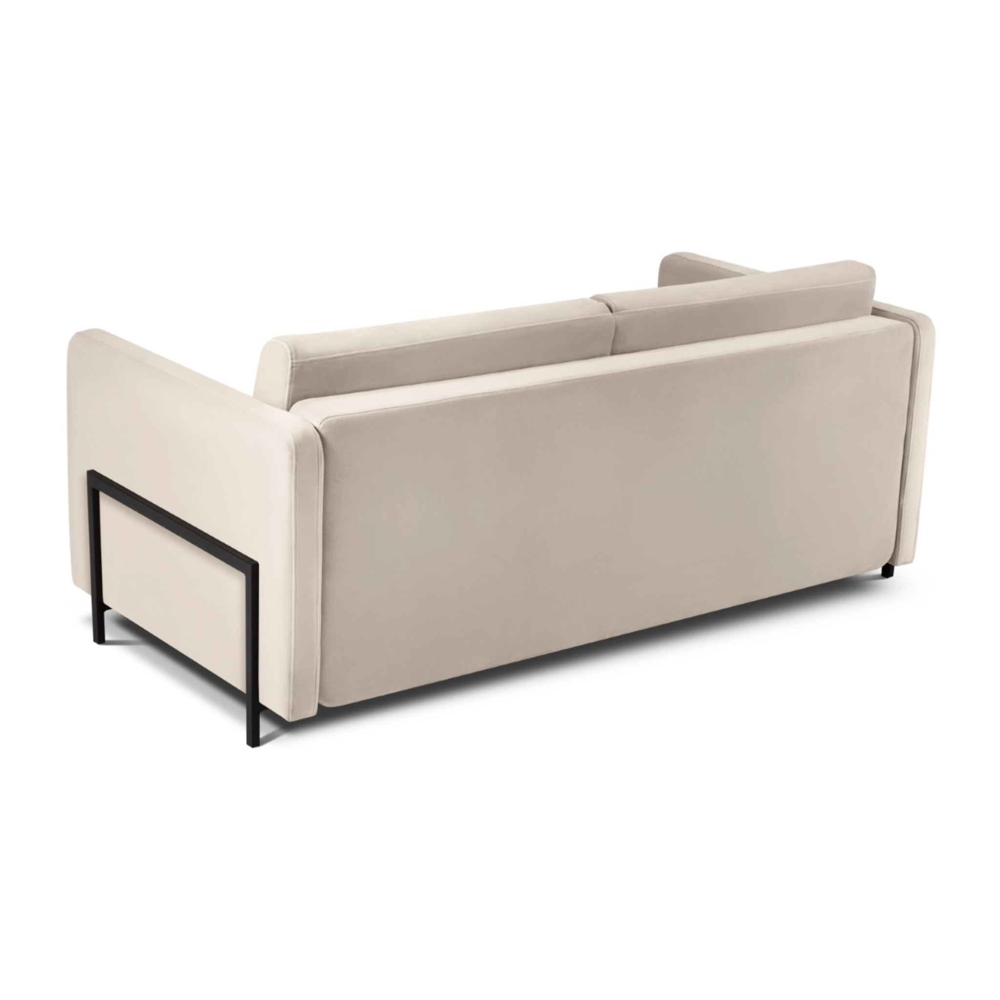 Canapé convertible "Yanis" 2 places en velours beige
