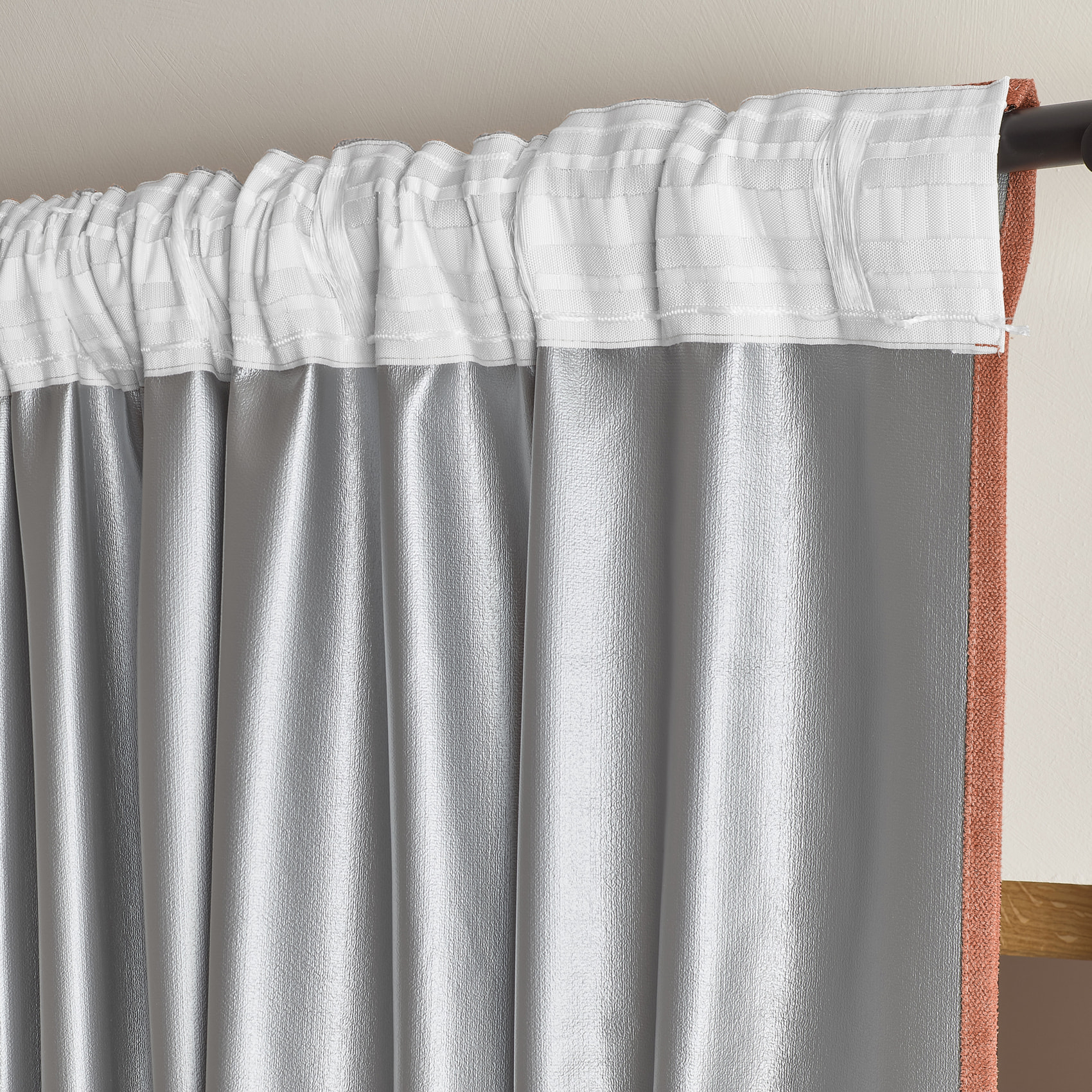 Rideau thermique accroche 3 en 1 occultant et réflecteur de chaleur - Terracotta