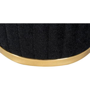 Pouf Doric in Velluto Nero con Base Dorata