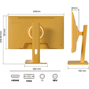 Ecran PC Gamer JAPANNEXT JN IPS238G120F HSP Jaune 24''