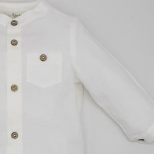 CAMISA VIELLA CUELLO MAO CON BOLSILLO CRUDA