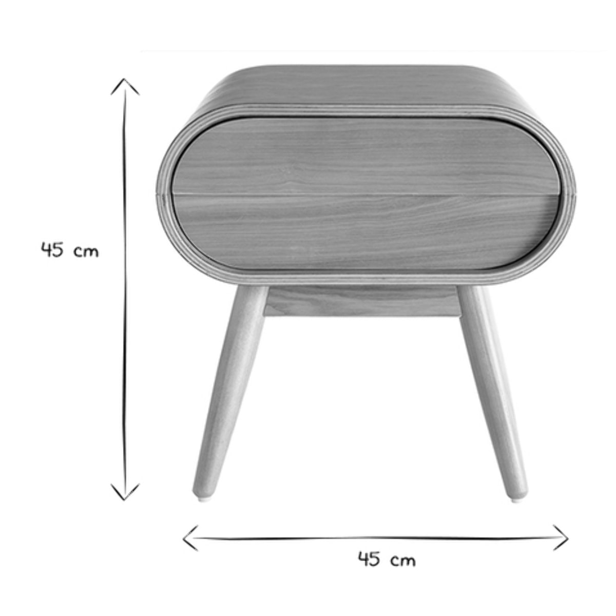 Table de chevet avec tiroir vintage bois clair (lot de 2) BJORG