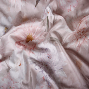 Parure housse de couette 240x220 cm et 2 taies d'oreiller 63x63cm satin de coton imprimé