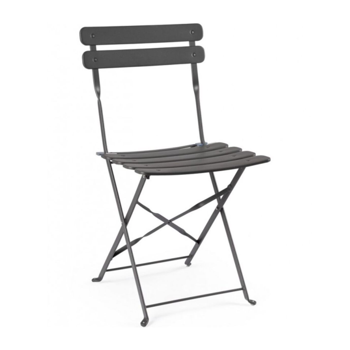 Set di 2 sedie YASMIN in acciaio antracite, pieghevole