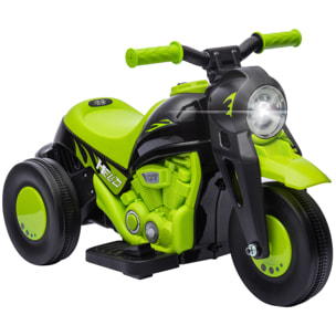 Moto Eléctrica para Niños de +2 Años Moto de Batería para Niños 6V con Función de Soplar Burbujas Faros Música Moto para Niños con Velocidad 3 km/h Carga 30 kg Verde