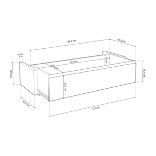 Cajón frontal canapé Luxury Artic