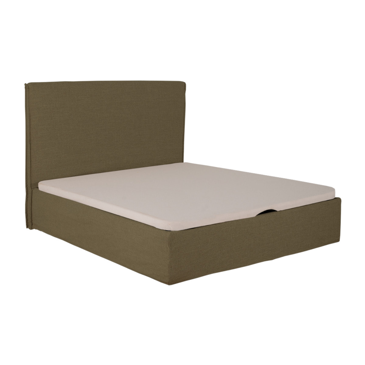 Cama con canapé desenfundable de lino verde para colchón de varias medidas