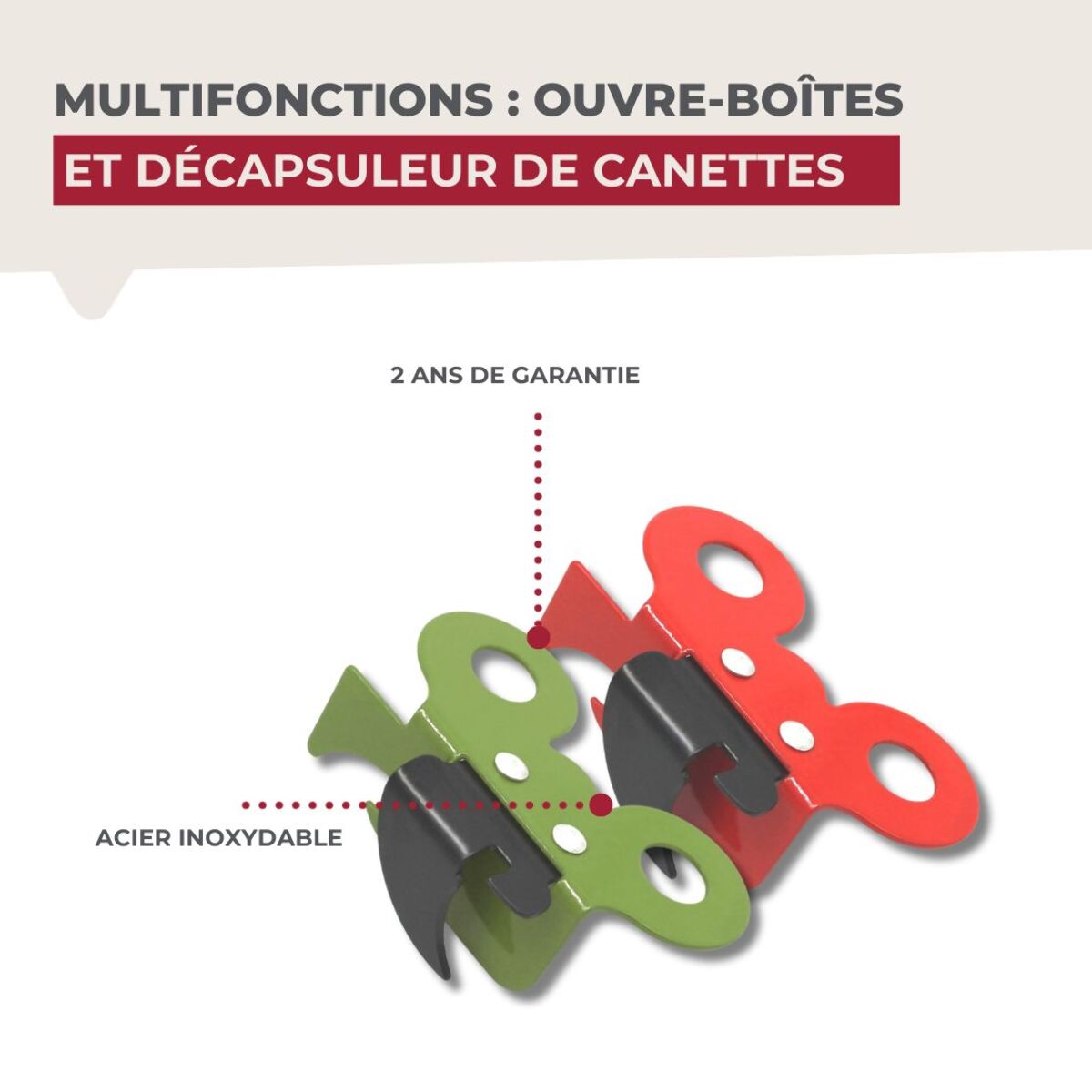 Ensemble de 2 Ouvre-boîtes manuel papillon Fackelmann