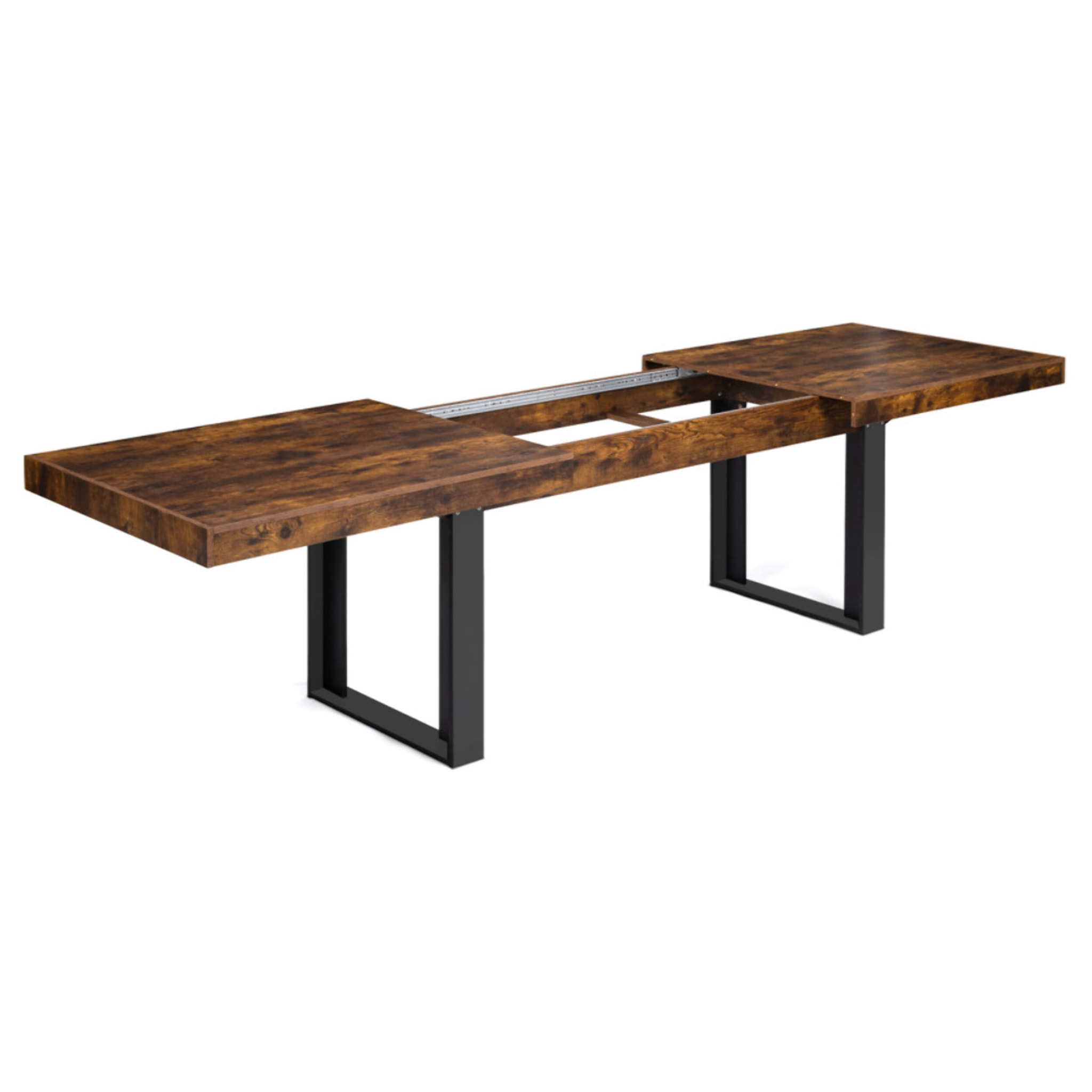 Tables à manger extensibles Brixton - Bois vieilli - Noir
