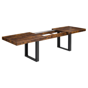 Tables à manger extensibles Brixton - Bois vieilli - Noir