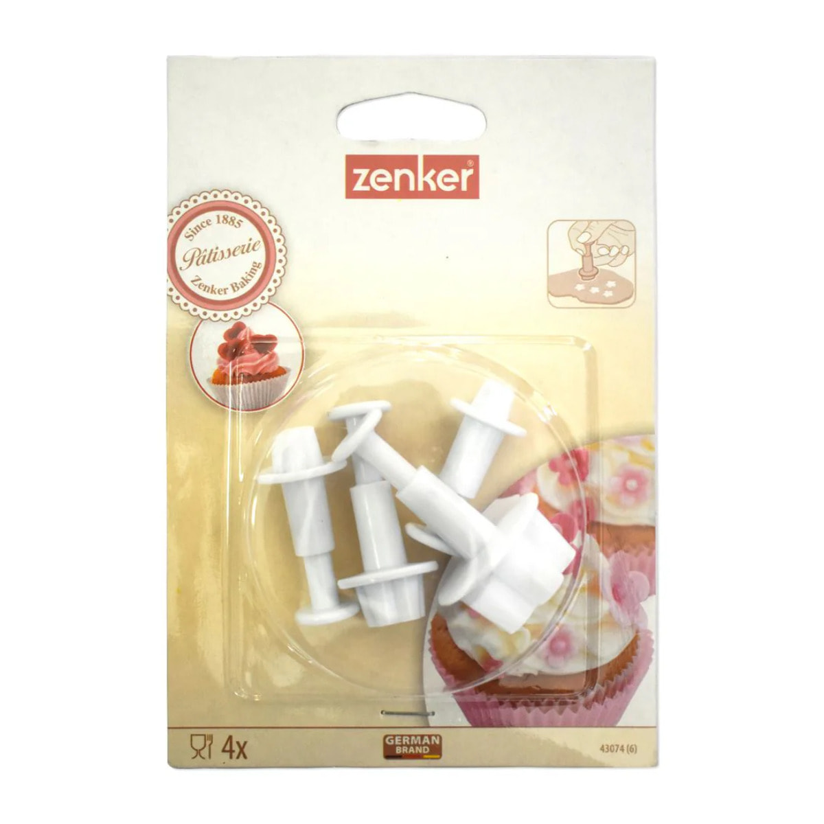 Lot de 4 emporte-pièces fleur pour pâte à sucre Zenker Emporte-pièces