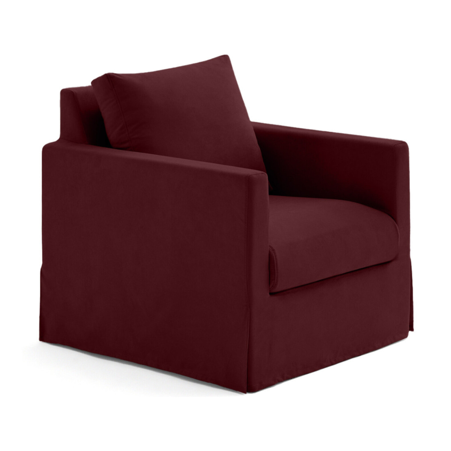 Serena - fauteuil déhoussable en tissu - Prune