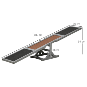 Agility sport pour chien bascule - bascule pour chien - équipement entrainement chien - bois sapin pré-huilé feutre bitumé antidérapant brique gris